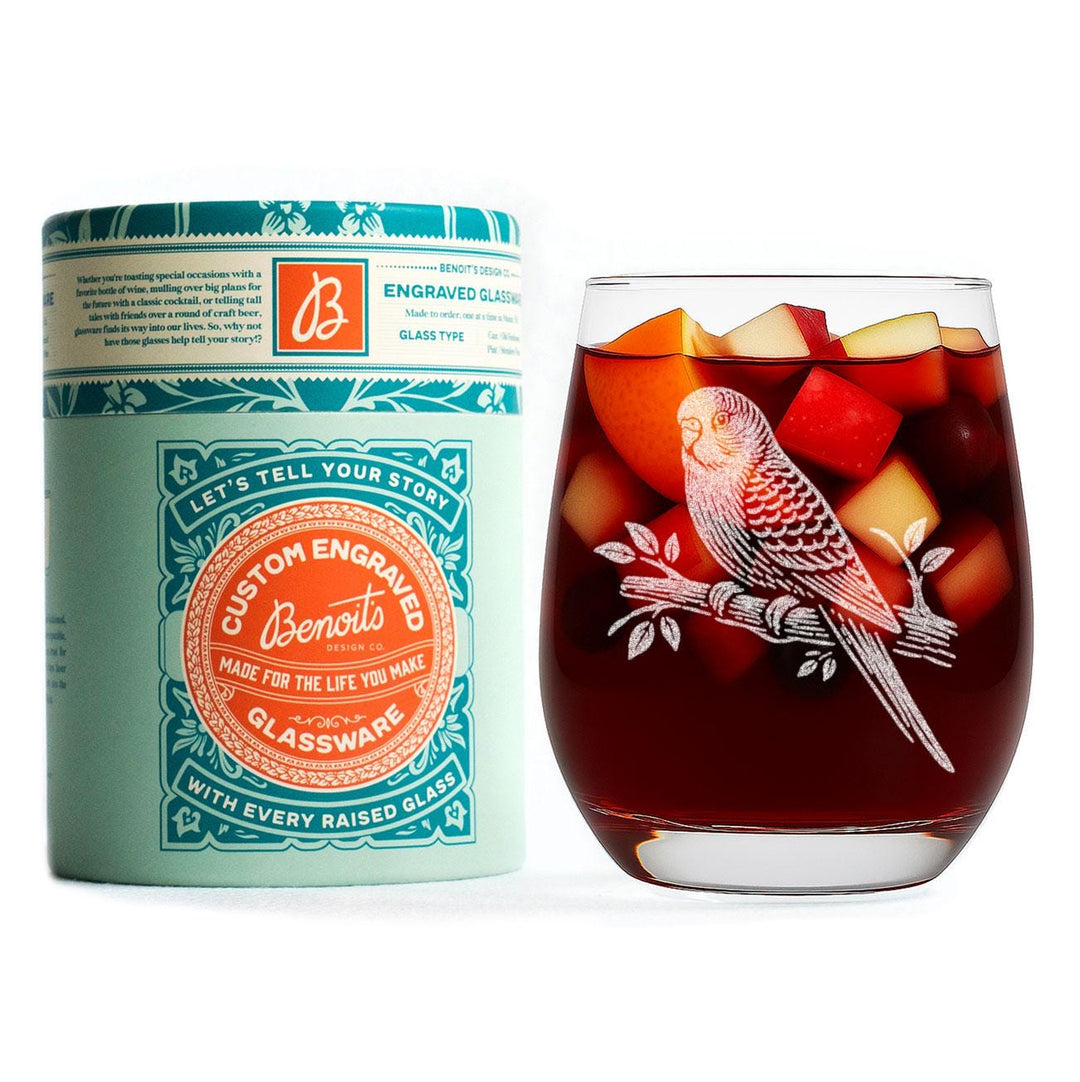 Budgie Bird Glass