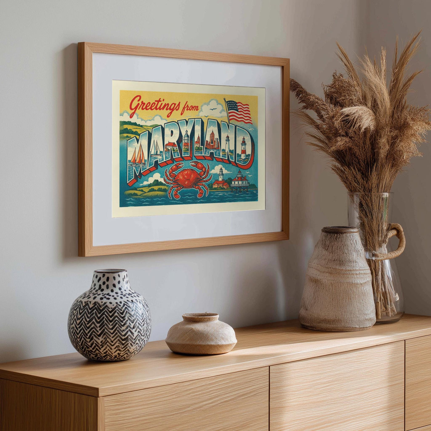 Maryland Postcard Art Print