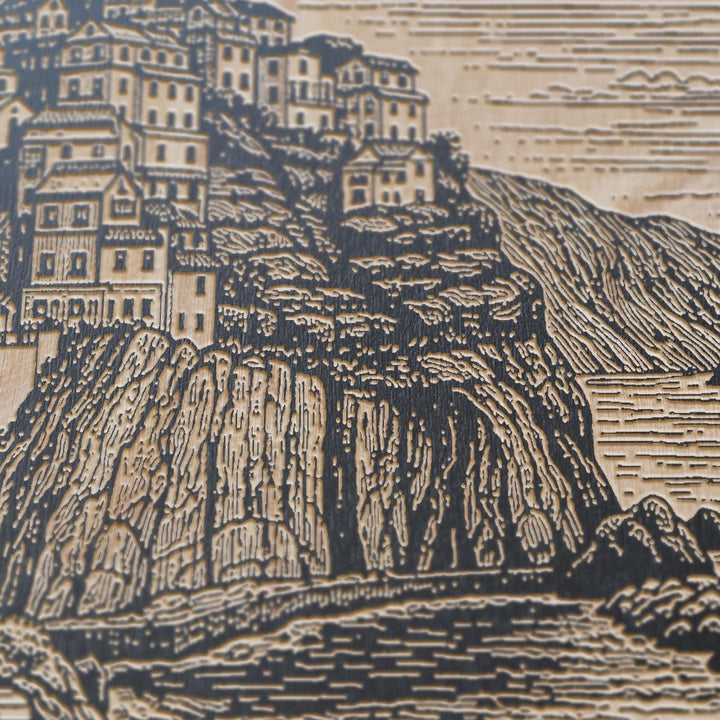 Cinque Terre Italy Engraved Birch Art Panel