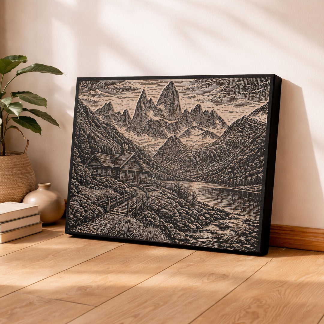 Patagonia Trekking Lodge Engraved Birch Art Panel