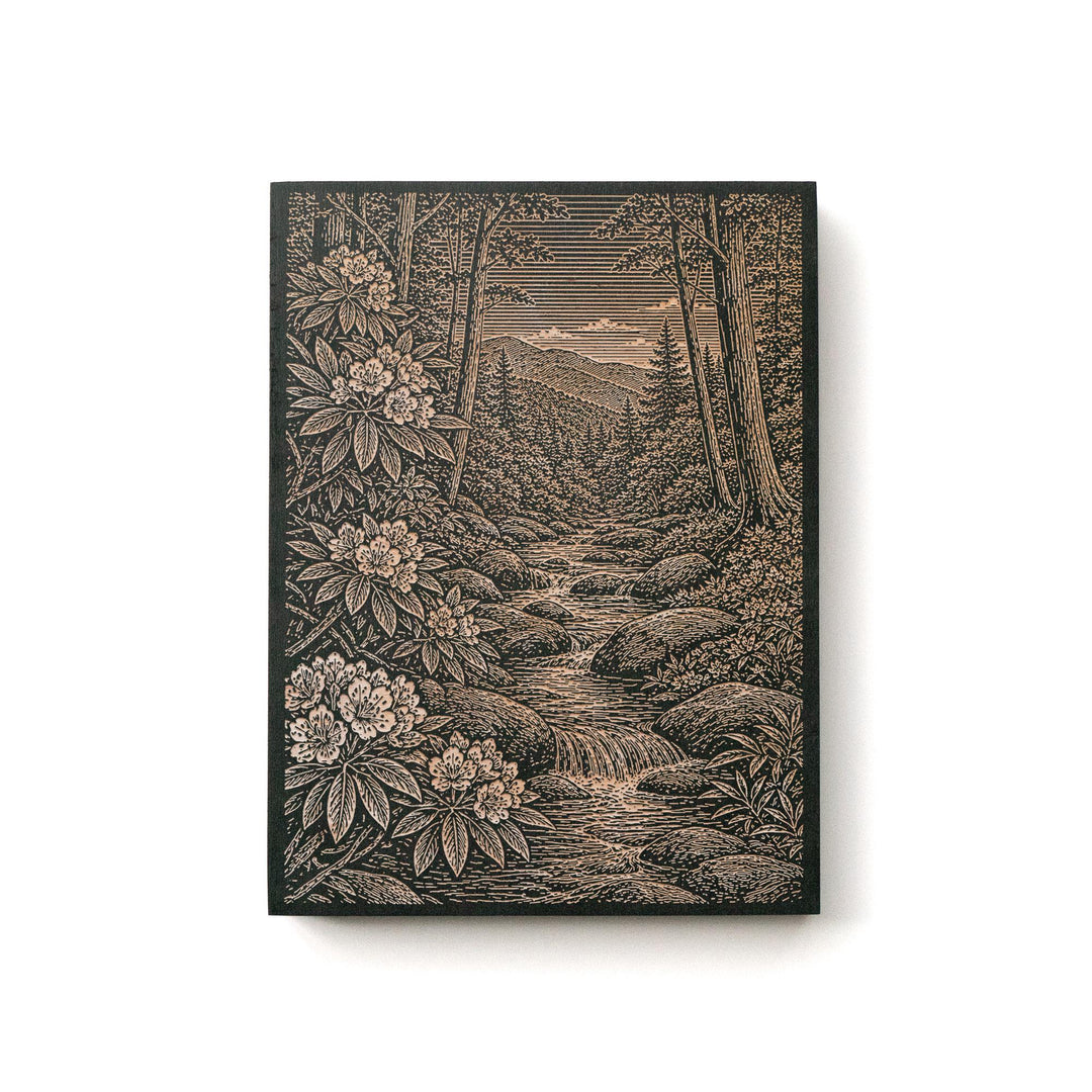 Mountain Laurel by Creek Engraved Birch Art Panel