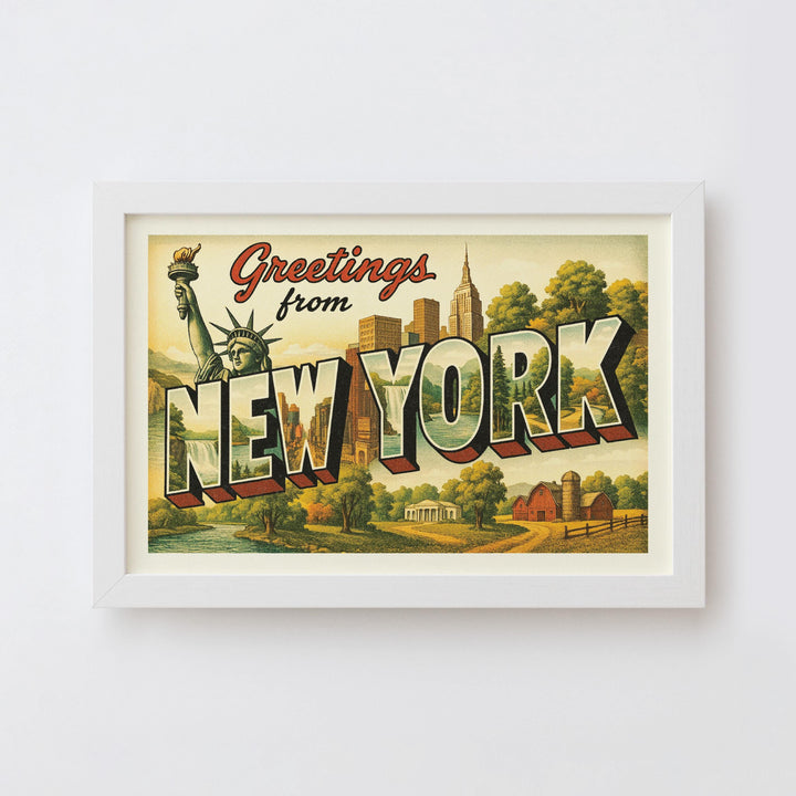 New York Postcard Art Print