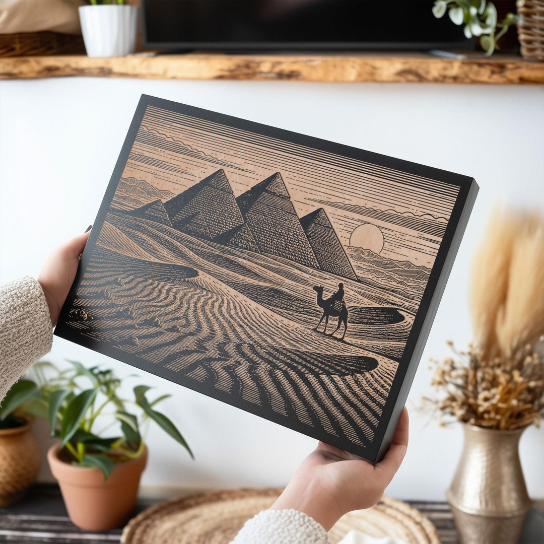 Great Pyramids Engraved Birch Art Panel