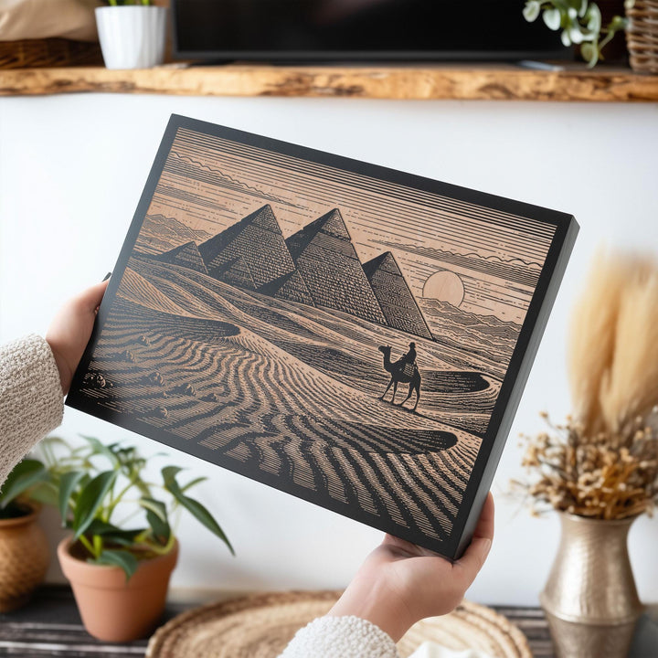 Great Pyramids Engraved Birch Art Panel