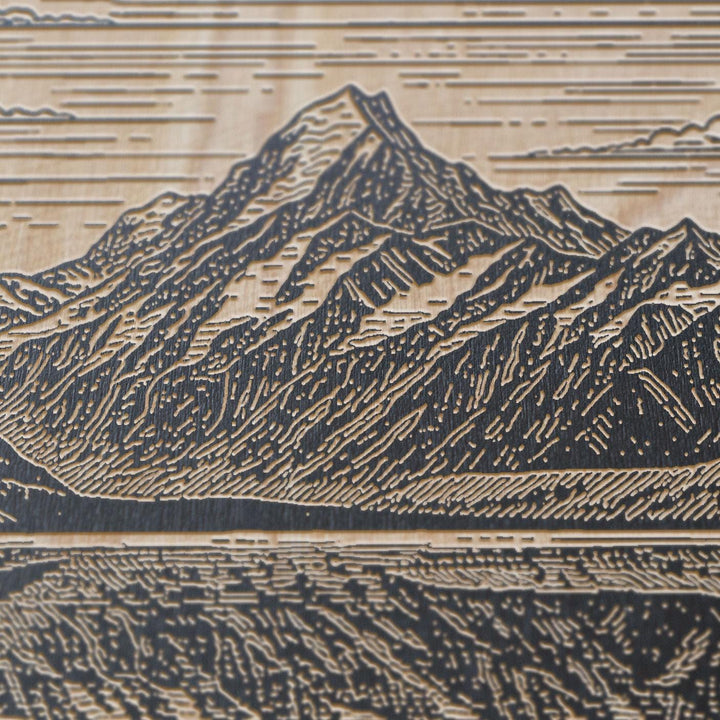 Aoraki Mount Cook New Zealand Engraved Birch Art Panel
