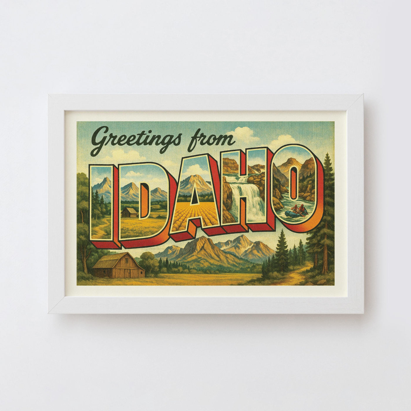 Idaho Postcard Art Print