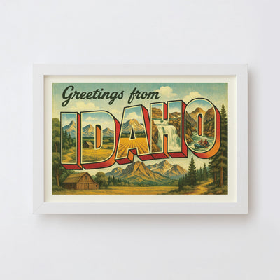Idaho Postcard Art Print