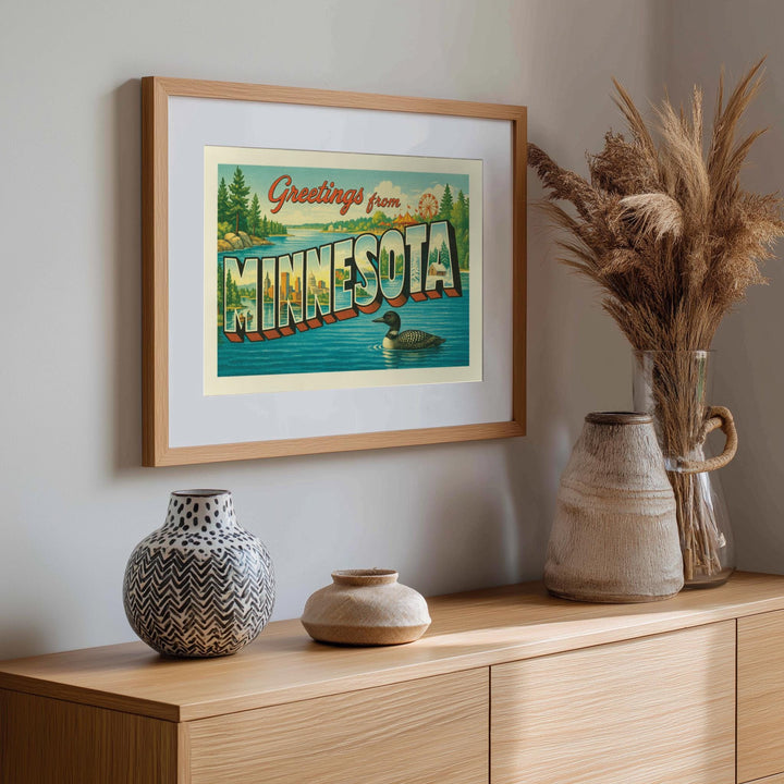 Minnesota Postcard Art Print