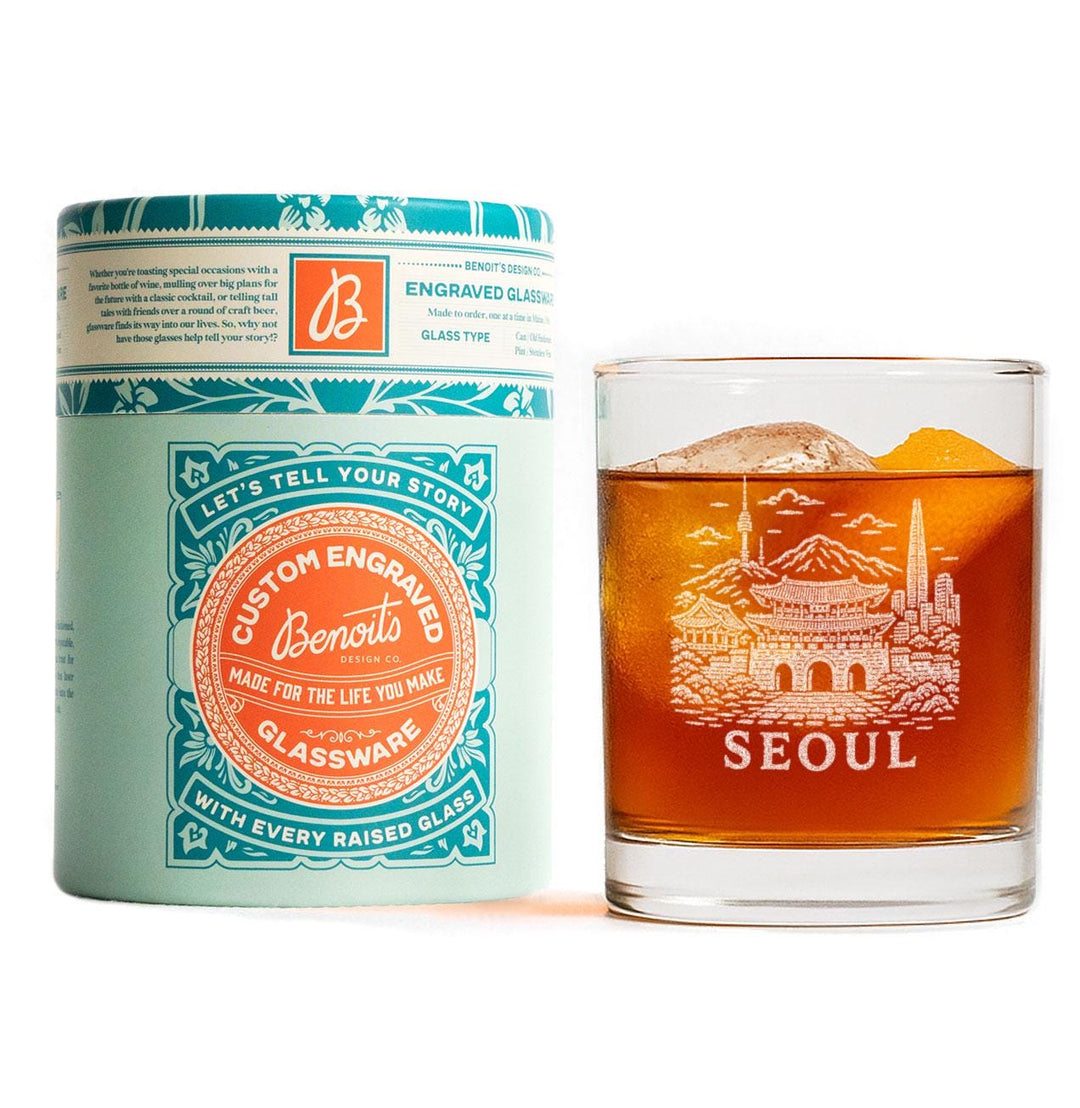 Seoul South Korea Engraved Glass