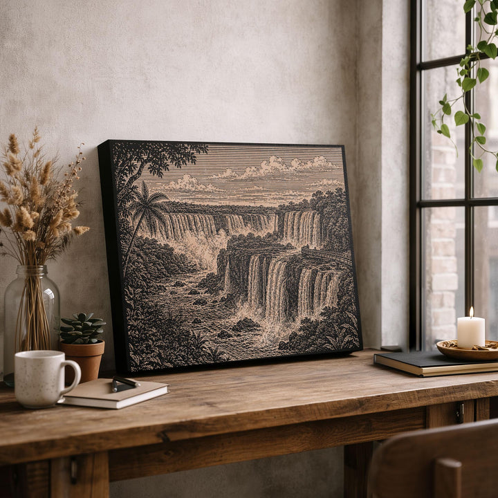Iguazú Falls Engraved Birch Art Panel