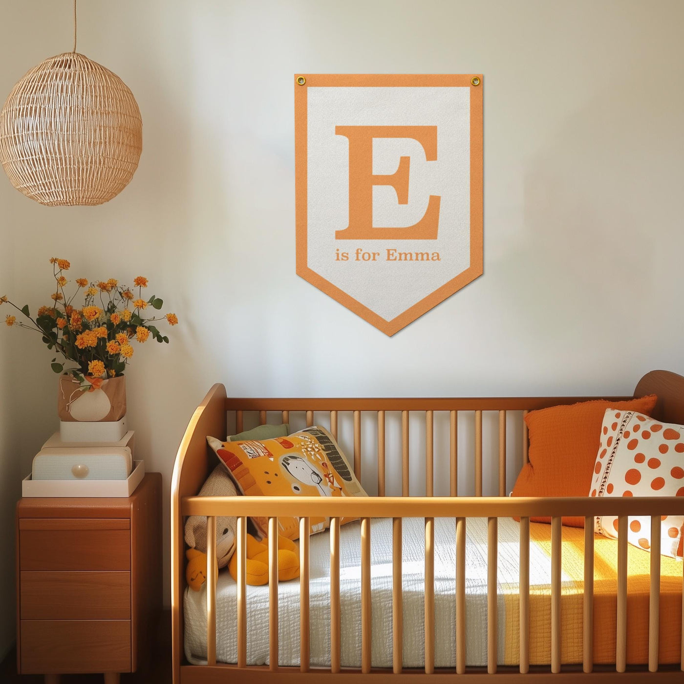 Custom Name Alphabet Block Felt Camp Flag