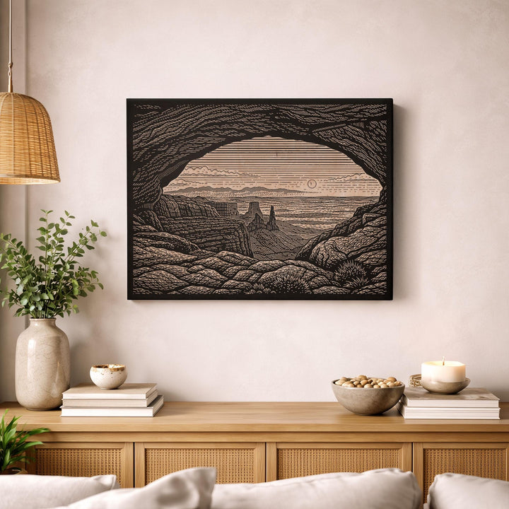 Arches Desert Window Utah Engraved Birch Art Panel
