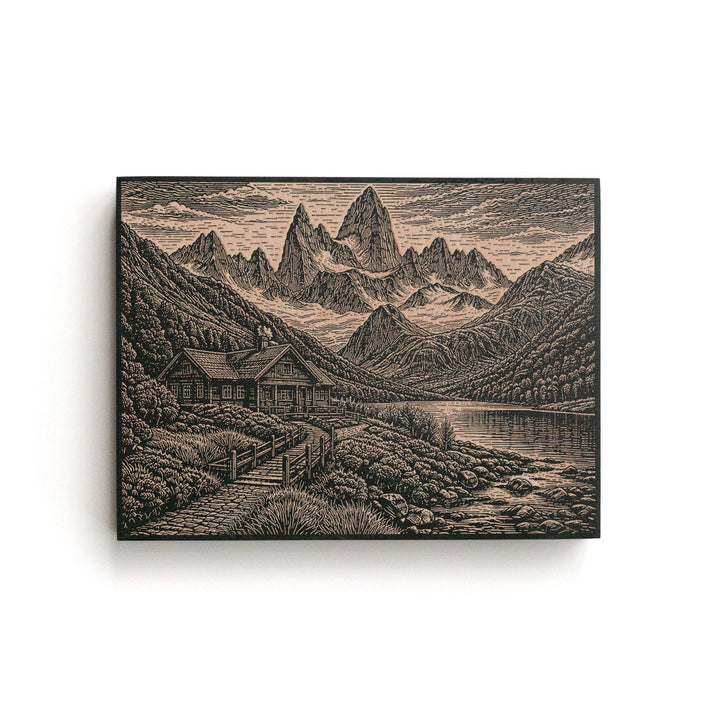 Patagonia Trekking Lodge Engraved Birch Art Panel