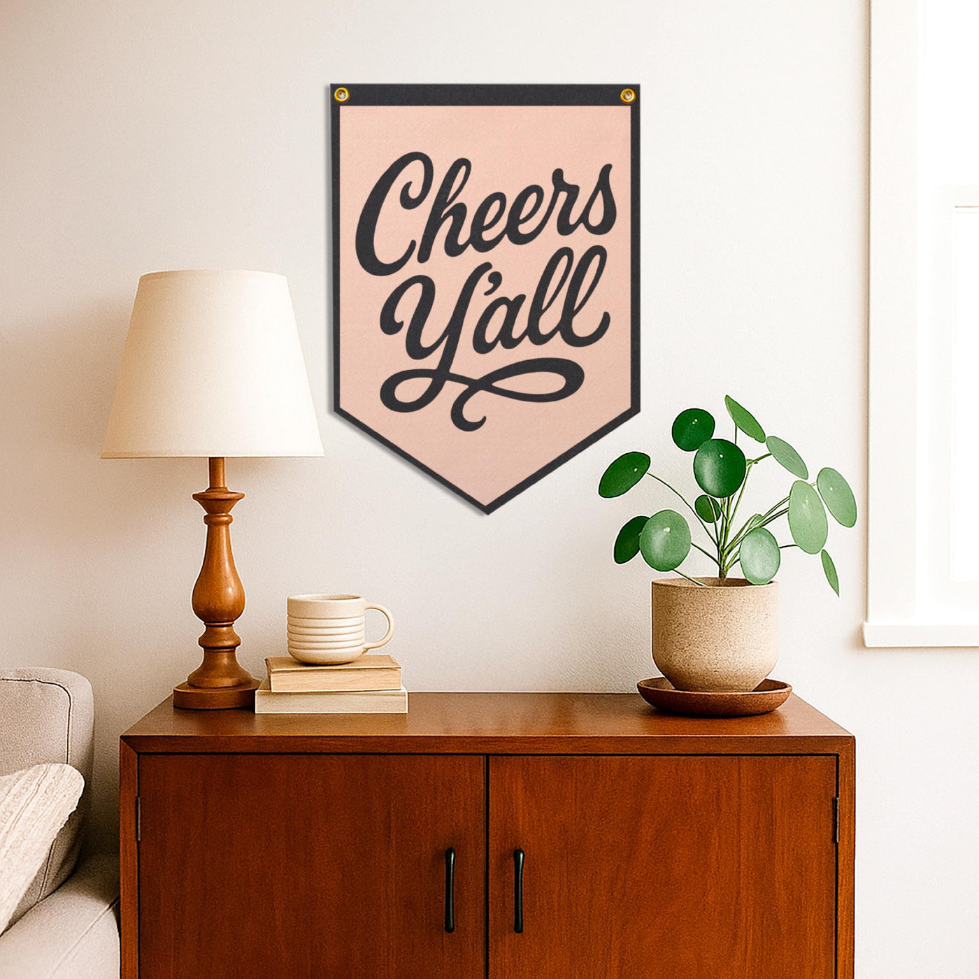 Cheers Y'all Felt Camp Flag