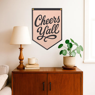 Cheers Y'all Felt Camp Flag