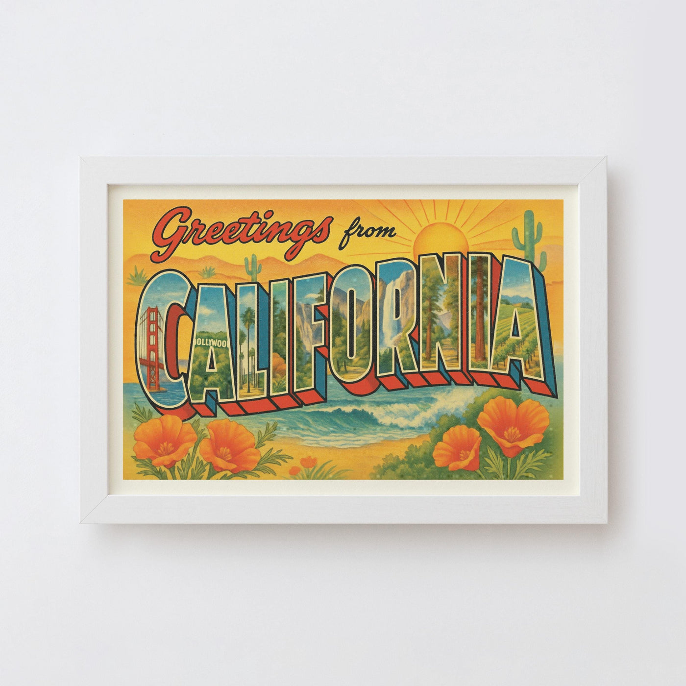 California Postcard Art Print
