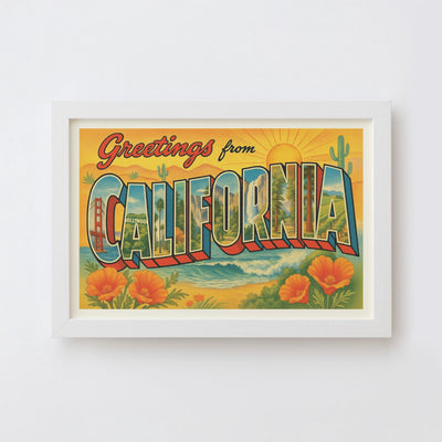 California Postcard Art Print