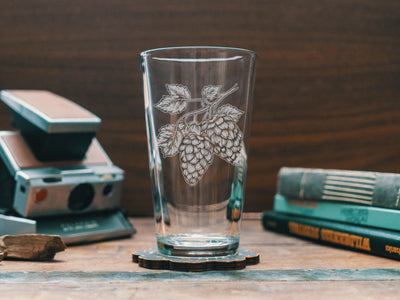 Beer Hops Glasses | Beer Brewing Personalized Whiskey, Wine & Beer Glassware Gift, Craft Beer Lover Drinkware, Home Brewery Gift