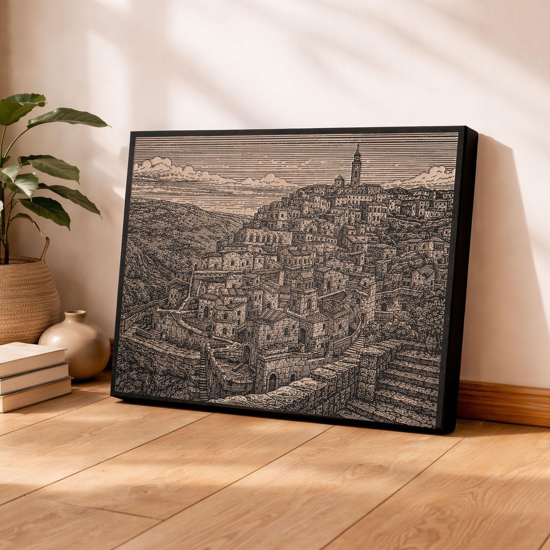 Sassi di Matera Engraved Birch Art Panel