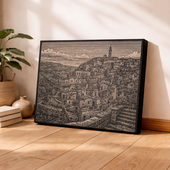 Sassi di Matera Engraved Birch Art Panel