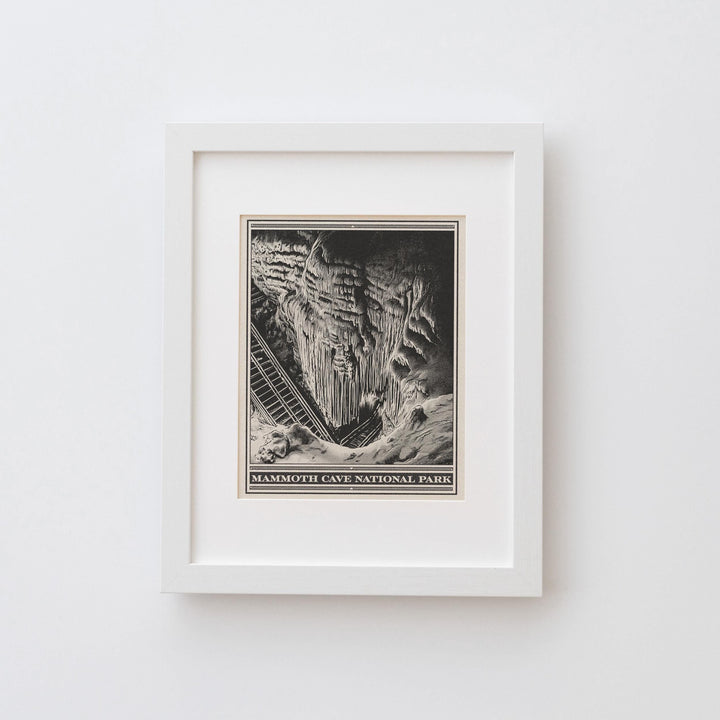 Mammoth Cave National Park Lithograph Style Print - Vintage Kentucky archival matte fine art print. Frozen Niagara. Caving Travel Gift.