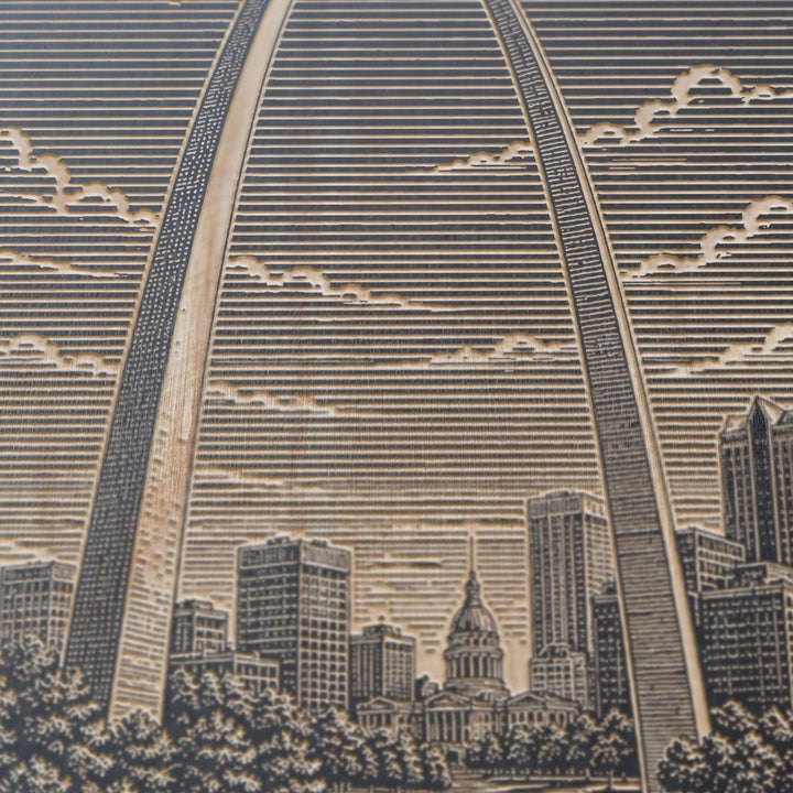 St. Louis Gateway Arch Engraved Birch Art Panel
