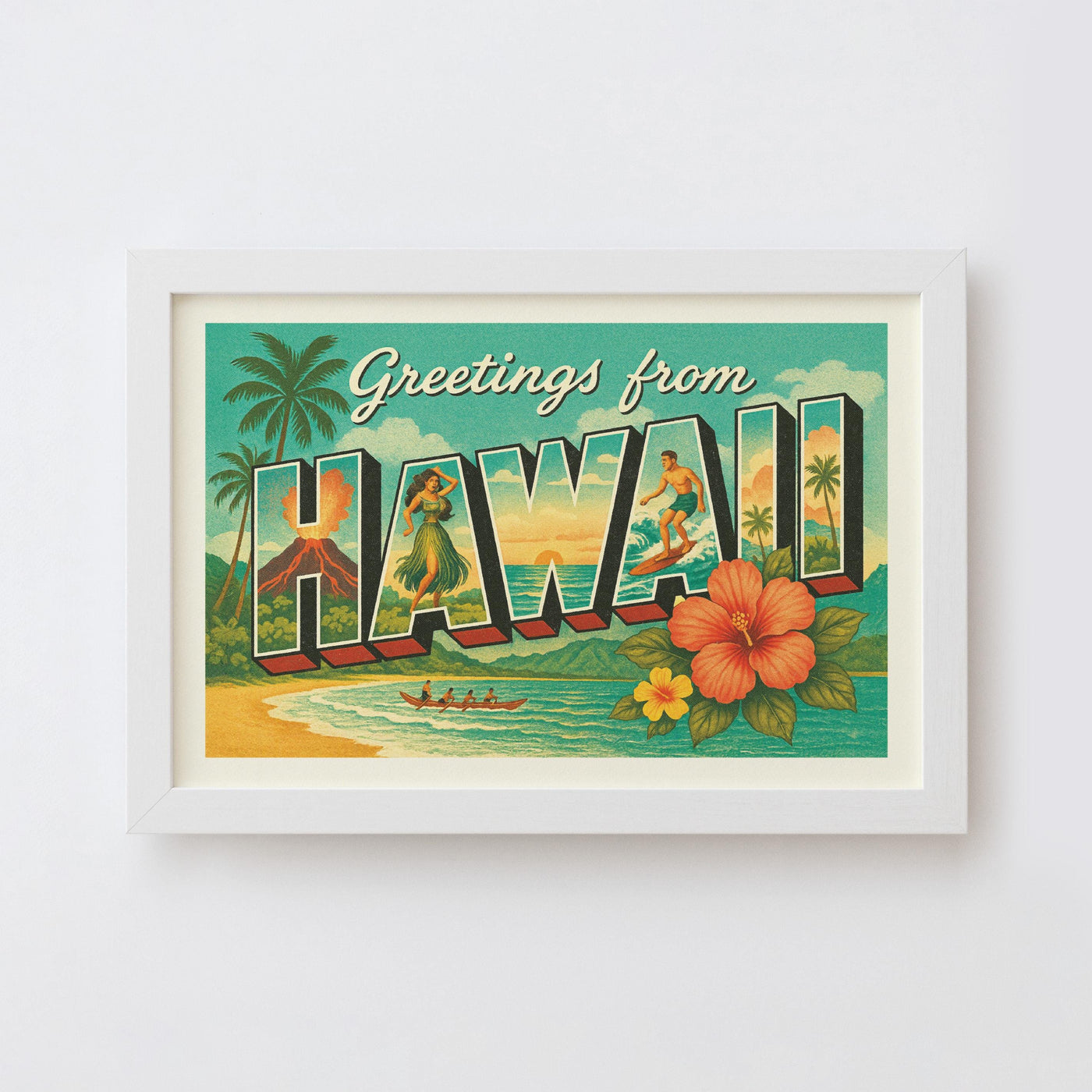 Hawaii Postcard Art Print
