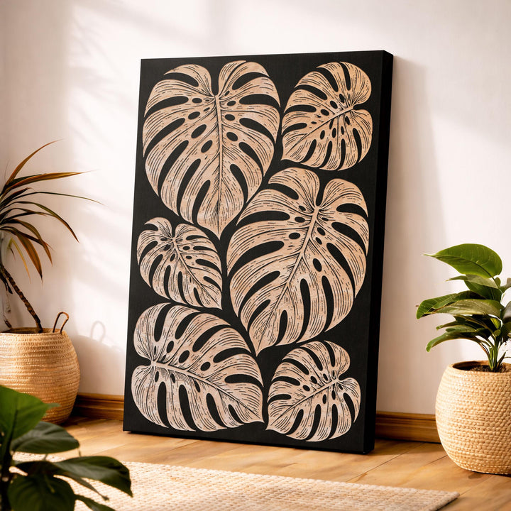 Monstera Deliciosa Leaf Engraved Birch Art Panel