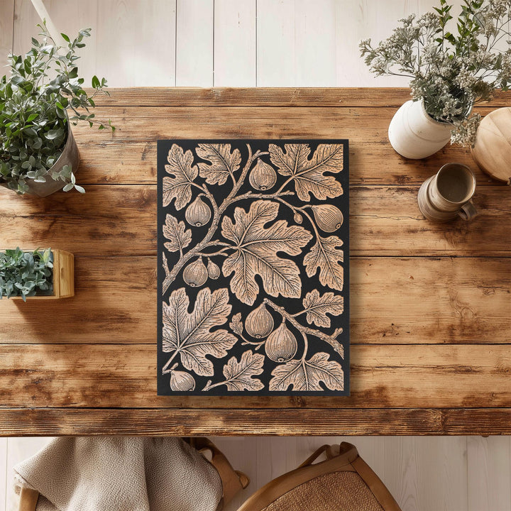 Fig Branch Engraved Birch Art Panel
