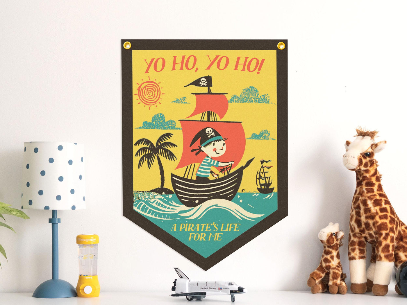 Yo Ho, Yo Ho! A Pirate's Life For Me Felt Camp Flag