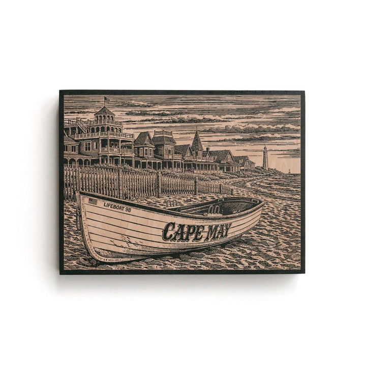 Cape May New Jersey Engraved Birch Art Panel