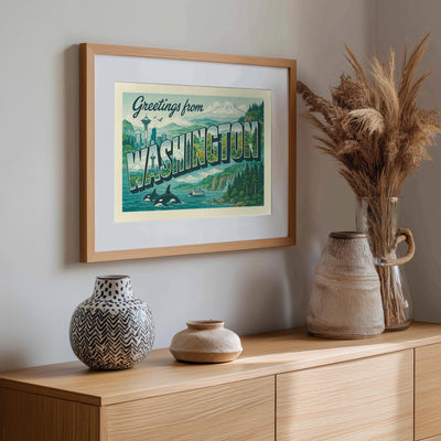 Washington Postcard Art Print