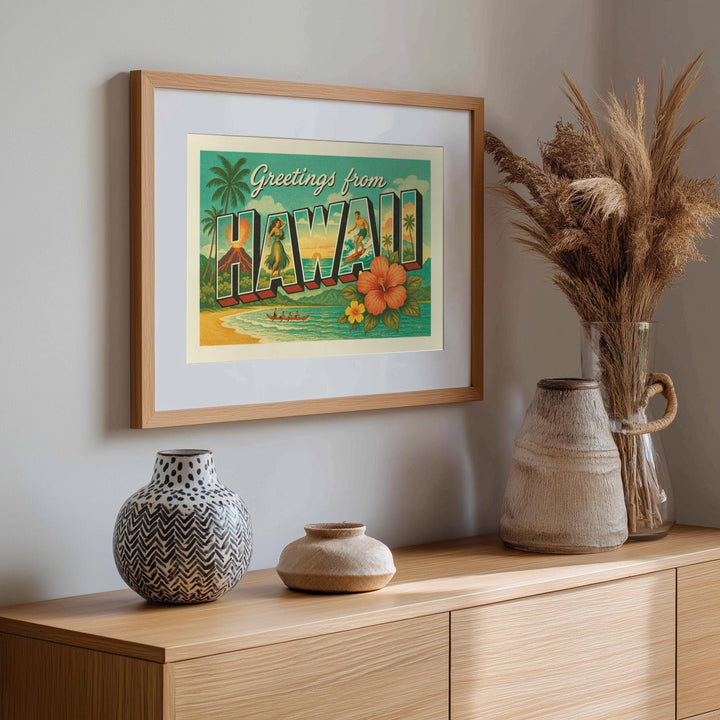 Hawaii Postcard Art Print