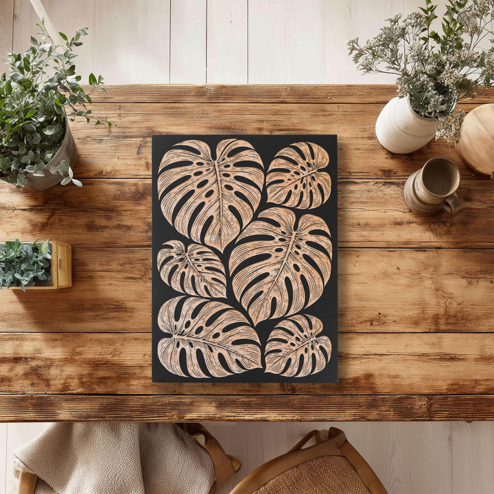 Monstera Deliciosa Leaf Engraved Birch Art Panel