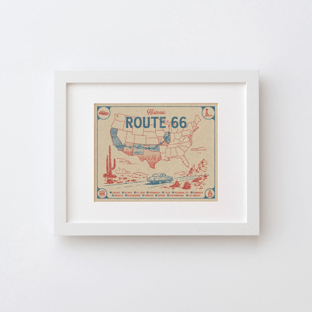 Route 66 Map Art Print