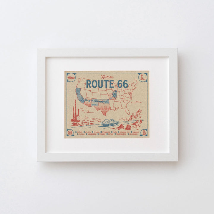 Route 66 Map Art Print
