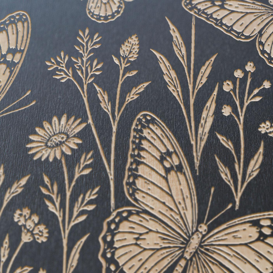 Butterfly Meadow Engraved Birch Art Panel