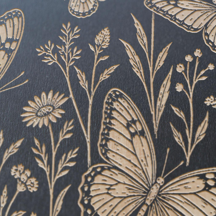 Butterfly Meadow Engraved Birch Art Panel