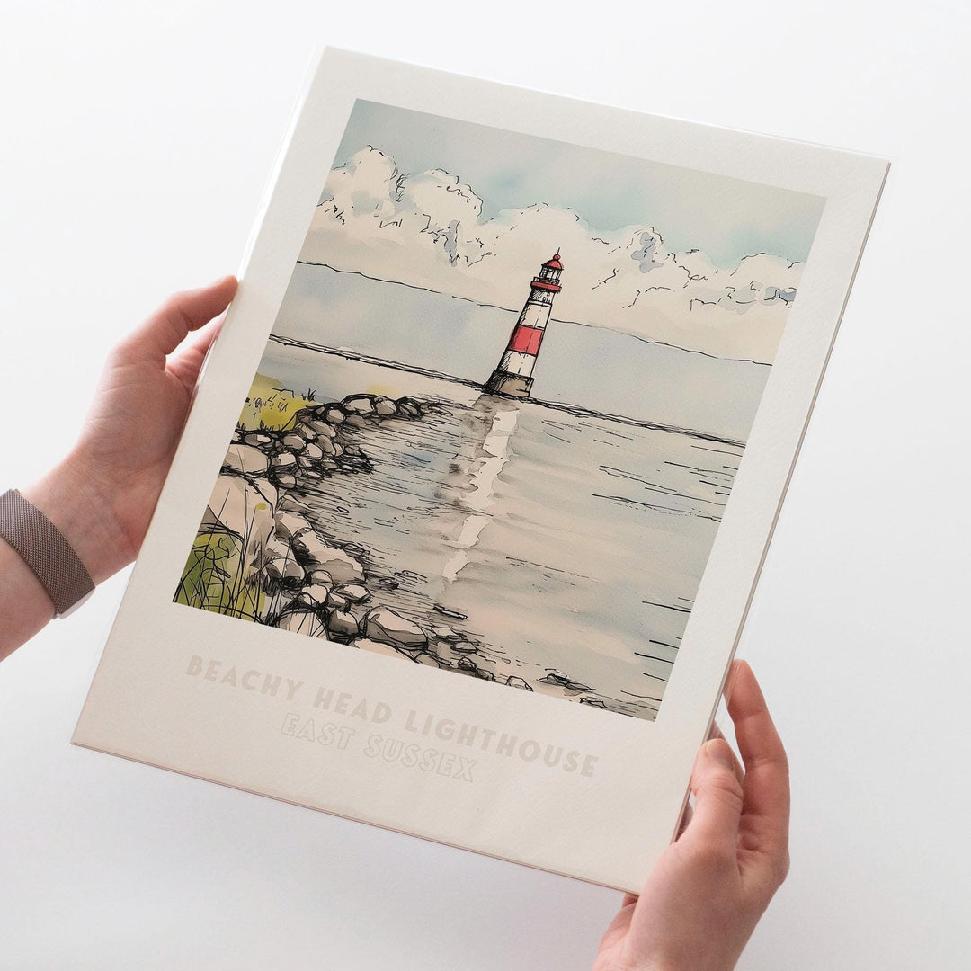 Beachy Head Lighthouse, East Sussex UK Print
