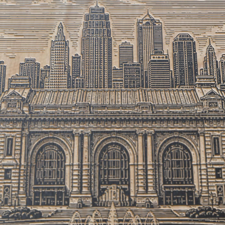 Kansas City Union Station Engraved Birch Art Panel