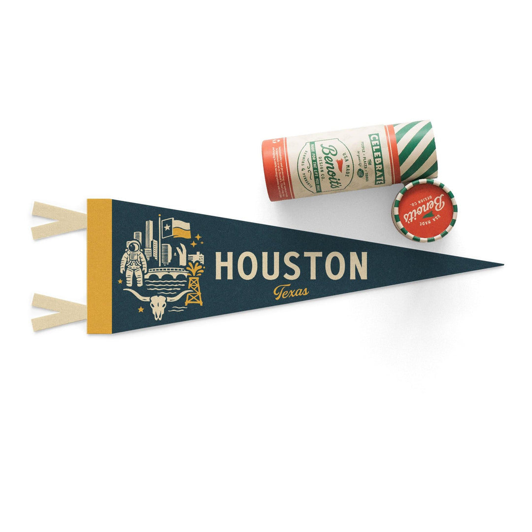 Houston Texas Felt Pennant