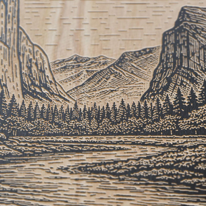 Yosemite River Engraved Birch Art Panel