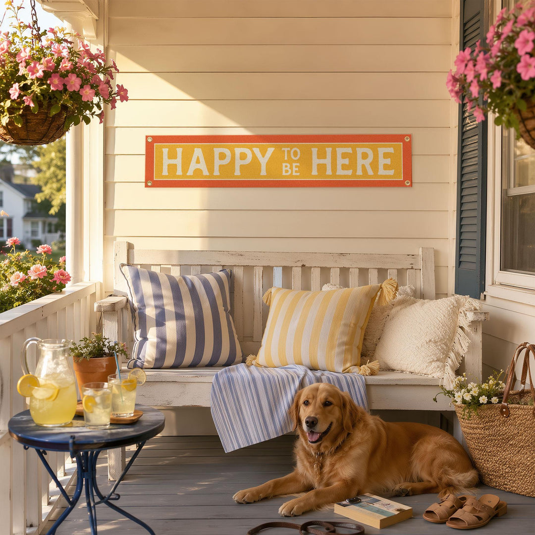 Happy To Be Here Felt Banner