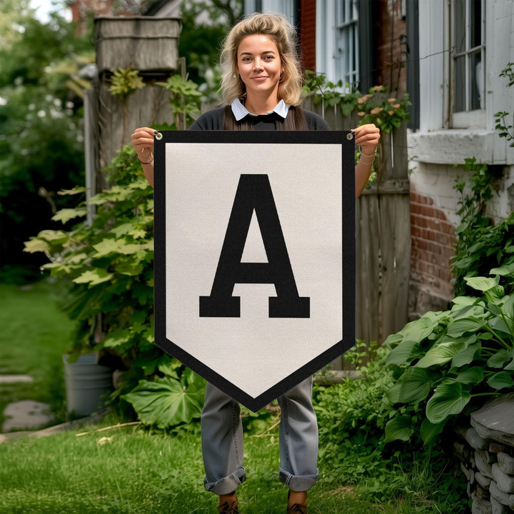 Custom Initials Felt Camp Banner