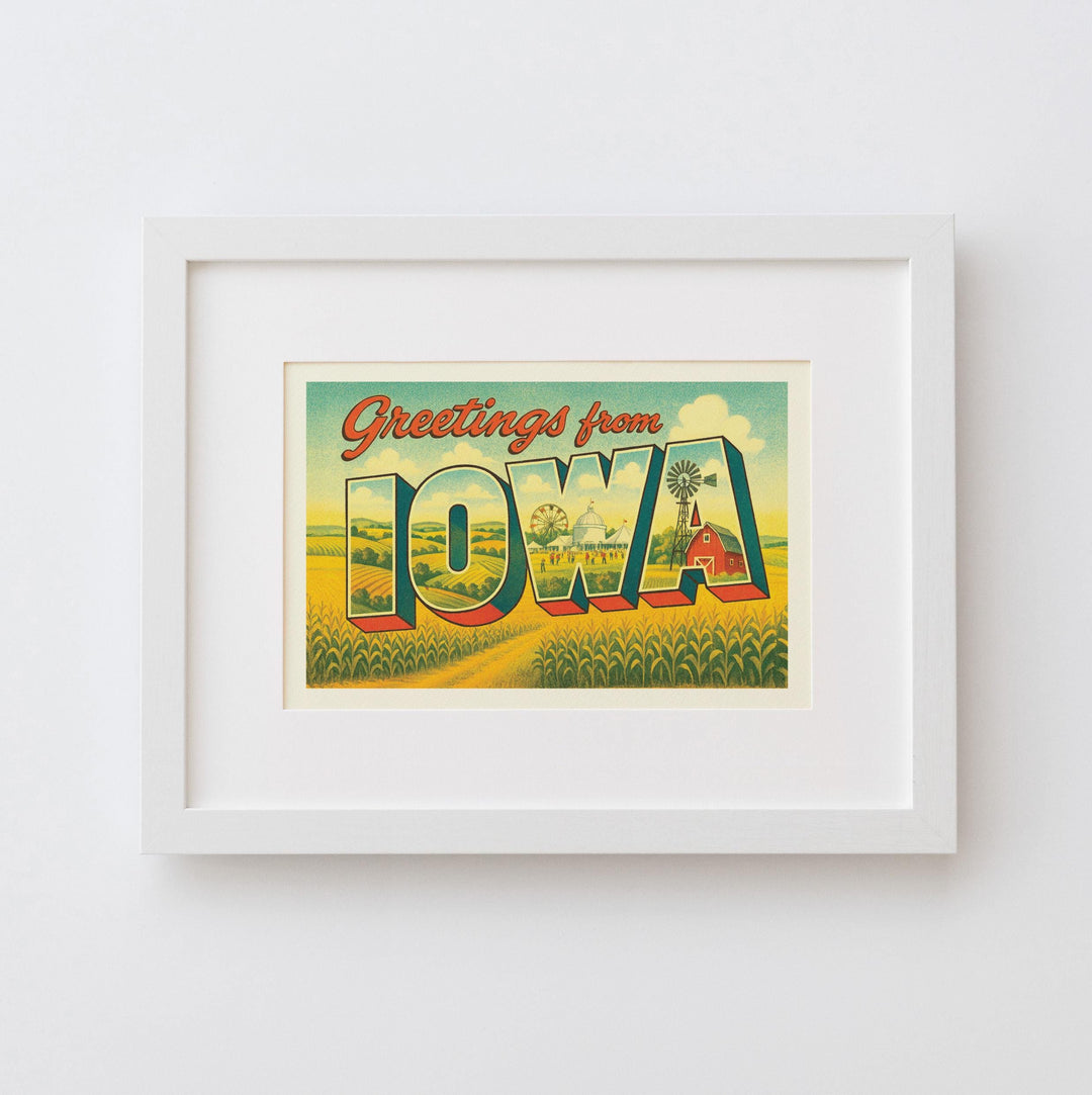 Iowa Postcard Art Print