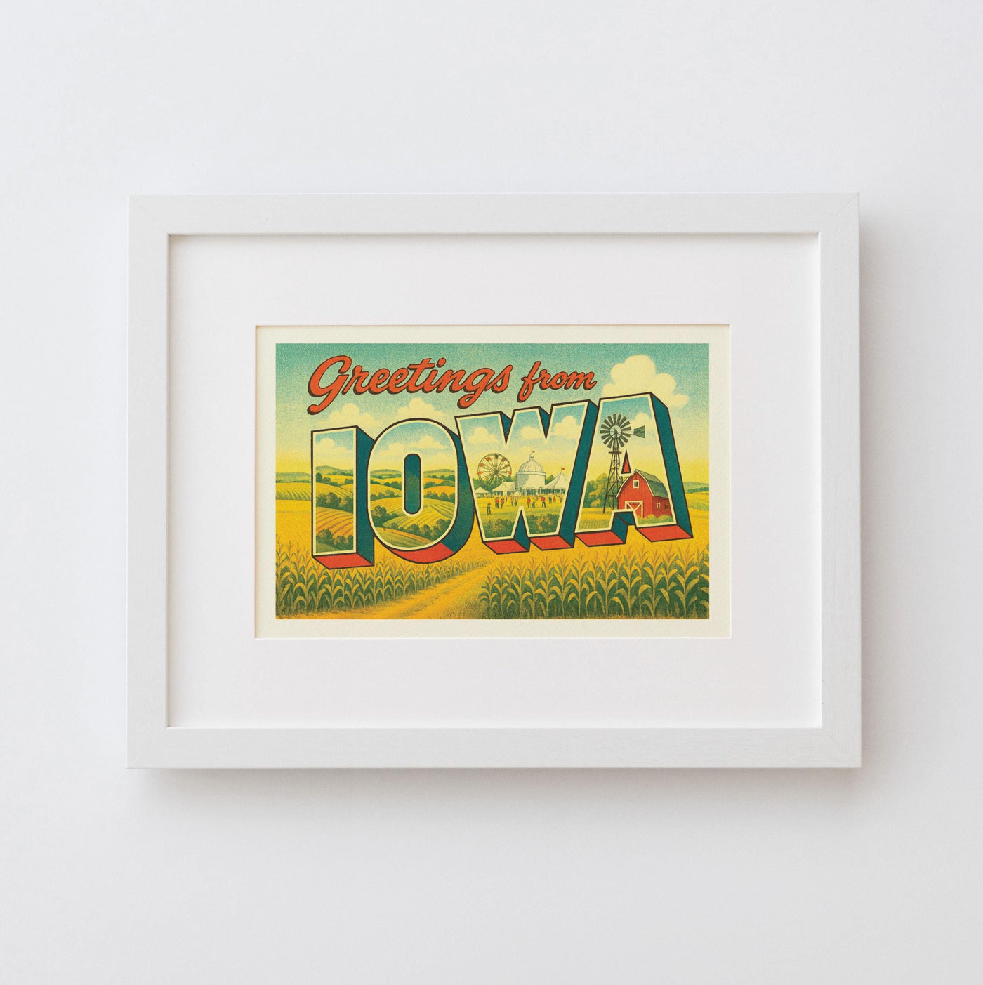 Iowa Postcard Art Print