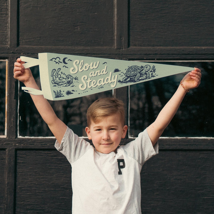 Slow and Steady Felt Pennant