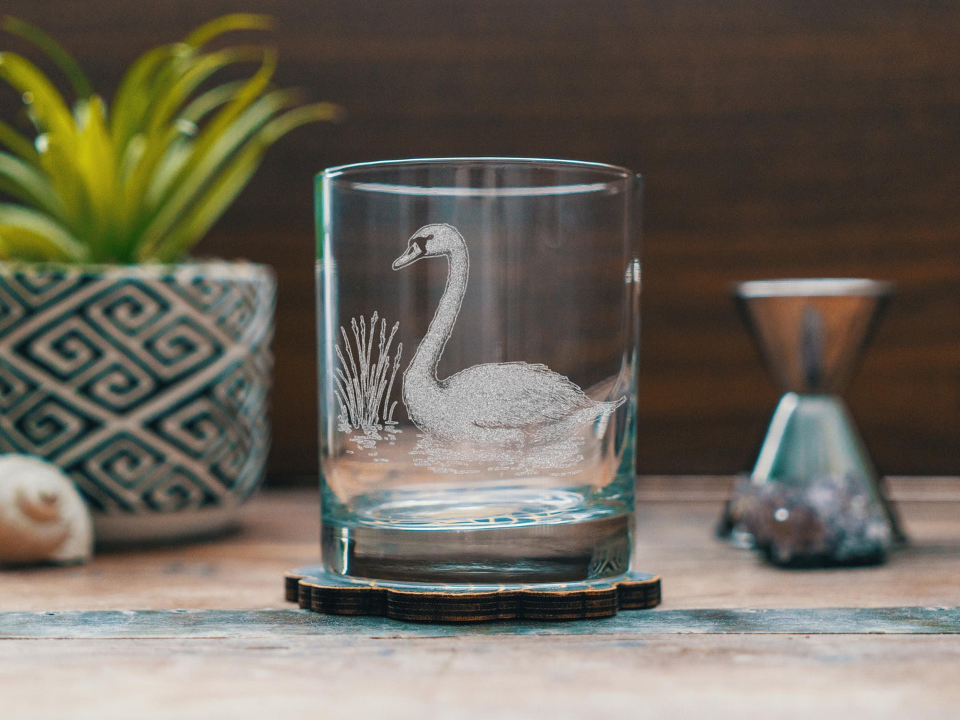 Swan Glasses | Birding Personalized Whiskey, Wine & Beer Glassware, Nature Inspired Drinkware, Elegant Waterfowl Wildlife Decor, Birder Gift