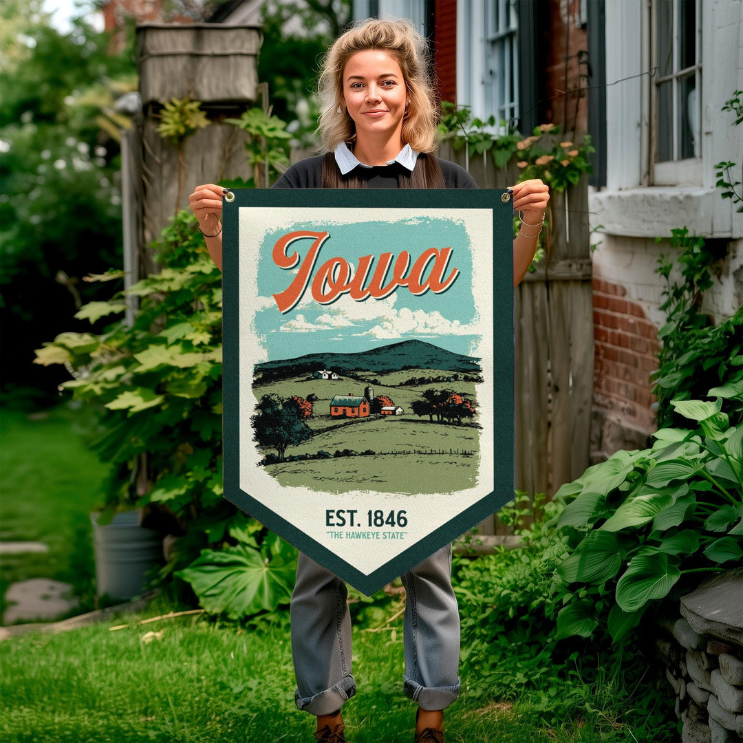 Iowa Felt Camp Flag