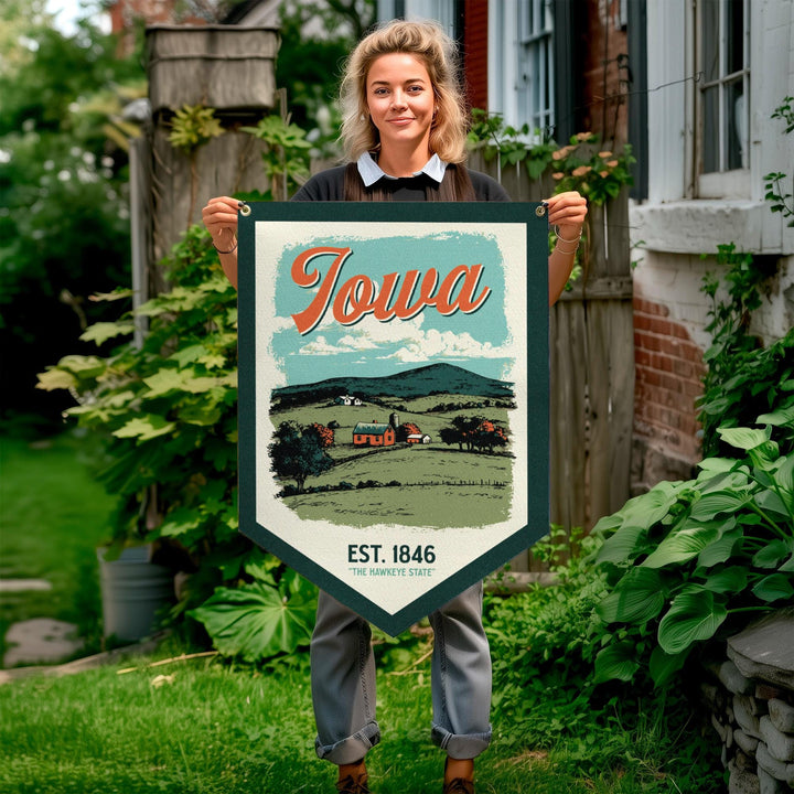 Iowa Felt Camp Flag